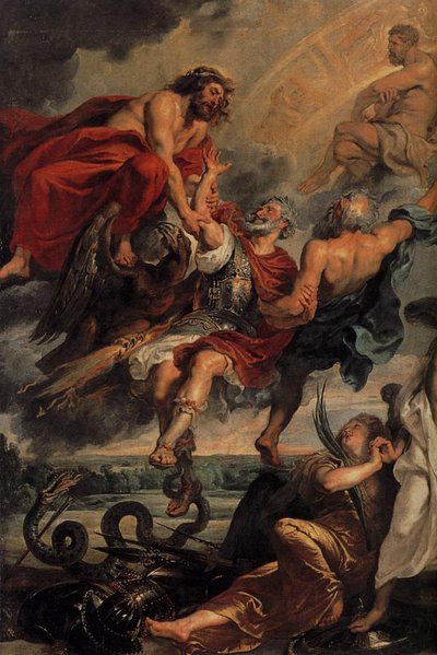 De apotheose van Hendrik IV en de proclamatie van het regentschap van Marie de Médicis op 14 mei 1610 (detail) door Peter Paul Rubens